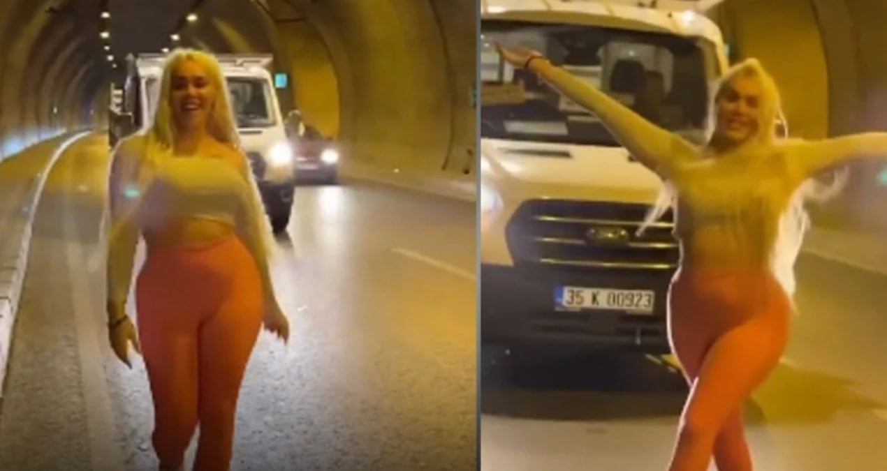 Tünelde dans etti trafiği kilitledi! O görüntülerden sonra gözaltına alındı